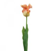 Fiore artificiale, tulipano pappagallo arancione, fiore primaverile 63 cm