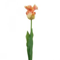 Prodotto Fiore artificiale, tulipano pappagallo arancione, fiore primaverile 63 cm