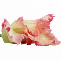 Fiore artificiale, tulipano pappagallo rosa, fiore primaverile 63 cm