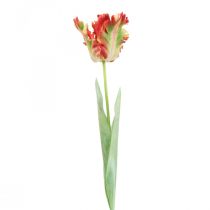 Fiore artificiale, pappagallo tulipano rosso giallo, fiore primaverile 69 cm