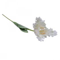 Fiore artificiale, tulipano pappagallo bianco verde, fiore primaverile 69 cm