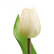 Tulipano Artificiale Bianco Real Touch Fiore Primaverile H21cm