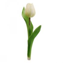 Tulipano Artificiale Bianco Real Touch Fiore Primaverile H21cm
