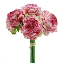 Prodotto Decorazione di fiori artificiali Peonie artificiali Rosa antico 27 cm 7 pz