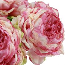 Prodotto Decorazione di fiori artificiali Peonie artificiali Rosa antico 27 cm 7 pz