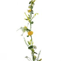 Appendiabiti decorativo fiori artificiali primavera estate giallo bianco 150 cm