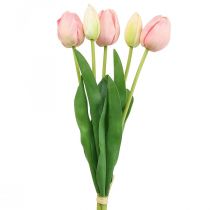 Prodotto Fiori artificiali tulipano rosa, fiore primaverile 48 cm, mazzo da 5