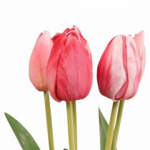 Tulipano artificiale rosso, fiore primaverile 48 cm fascio di 5