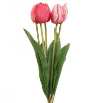 Tulipano artificiale rosso, fiore primaverile 48 cm fascio di 5