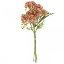 Prodotto Fiori artificiali decorazione allium rosa cipolle ornamentali 34 cm 3 pezzi in mazzo