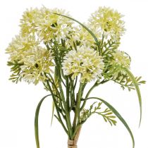 Fiori artificiali allium bianco decorazione cipolle ornamentali 34cm 3 pezzi in mazzo