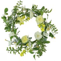 Prodotto Corona di fiori artificiali artificiale bianco giallo crema Ø40cm