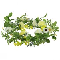 Prodotto Corona di fiori artificiali artificiale bianco giallo crema Ø40cm
