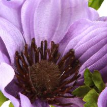 Prodotto Bouquet di fiori artificiali Anemone Windflower Blu Viola L28cm