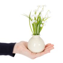 Prodotto Bouquet artificiale di mughetti in un vaso classico, ideale per l'arredamento della casa, 20 cm