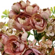 Bouquet di fiori artificiali deco ranuncolo rosa artificiale 32 cm 6 pezzi