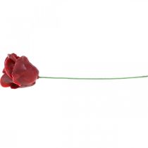 Prodotto Rose artificiali Rose in cera bordeaux Rose decorative in cera Ø6cm 18 pz