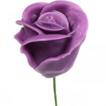 Prodotto Rose artificiali rose di cera viola rose decorative cera Ø6cm 18 pz