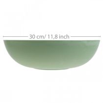Prodotto Fioriera rotonda, decorazione floreale, ciotola di plastica, contenitore per composizioni floreali, verde, bianco screziato, H8,5cm, Ø30cm