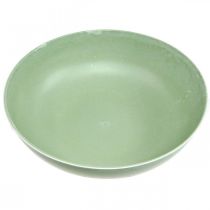 Prodotto Fioriera rotonda, decorazione floreale, ciotola di plastica, contenitore per composizioni floreali, verde, bianco screziato, H8,5cm, Ø30cm