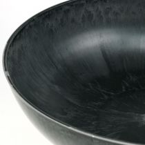 Fioriera rotonda, fioriera, ciotola in plastica nera, grigio screziato H8.5cm Ø30cm
