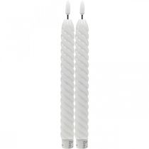 Candele LED timer bianco vera cera per batteria 25 cm 2 pezzi