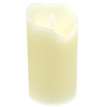 Candela LED Crema Cera Vera Per Batteria Con Timer H13cm