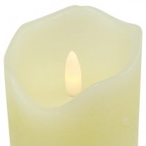 Candela LED Crema Cera Vera Per Batteria Con Timer H13cm