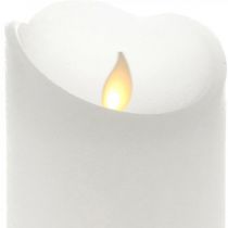 Candela LED a colonna in cera bianco caldo Ø7,5cm H12,5cm