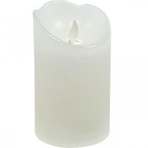 Candela LED a colonna in cera bianco caldo Ø7,5cm H12,5cm