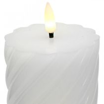 Candela a LED con timer bianco bianco caldo vera cera Ø7,5cm H15cm
