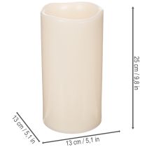 Prodotto Grande candela a LED a batteria con timer, luce bianca calda, per esterni, 25 cm