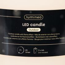 Prodotto Grande candela a LED a batteria con timer, luce bianca calda, per esterni, 25 cm
