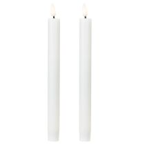 Prodotto Candele LED bianche coniche candele di cera bianco caldo 24,5 cm 2 pezzi