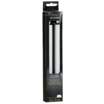 Prodotto Candele LED bianche coniche in cera bianco caldo 24,5 cm 2 pezzi