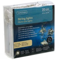 Prodotto Catena luminosa a LED stelle micro timer LED all'interno argento 1,90 m