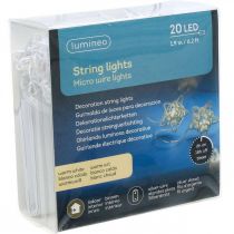 Prodotto Catena luminosa a LED stelle micro timer LED all'interno bianco 1,90 m