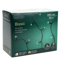 Prodotto Catena luminosa a LED di riso per esterno 480 36m nero/bianco caldo