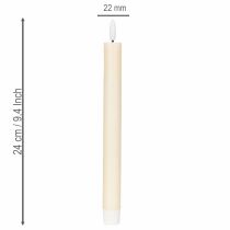 Prodotto Candela a cono a LED bianca con luce bianca calda, 24 cm, con timer, 2 pezzi