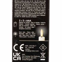 Prodotto Candela a cono a LED bianca con luce bianca calda, 24 cm, con timer, 2 pezzi