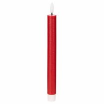 Prodotto Candela a cono a LED, rossa con luce bianca calda, 24 cm, 2 pezzi