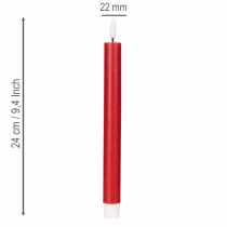 Prodotto Candela a cono a LED, rossa con luce bianca calda, 24 cm, 2 pezzi