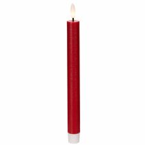 Prodotto Candela a cono a LED, rossa con luce bianca calda, 24 cm, 2 pezzi
