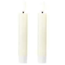 Prodotto Candela LED crema bianco caldo vera cera H14,5cm 2 pezzi