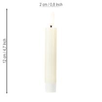 Prodotto Candela LED crema bianco caldo vera cera H14,5cm 2 pezzi