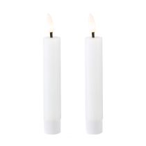 Prodotto Candela LED a bastoncino, candela di cera bianca, LED bianco caldo 14,5 cm, 2 pezzi