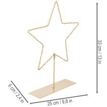 Prodotto Stella con 50 LED, decorazione da tavolo in metallo, a batteria, per uso interno, 33 cm