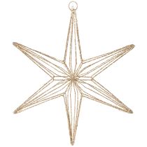 Prodotto Stella decorativa a LED in filo metallico da appendere, per uso interno, 32 cm