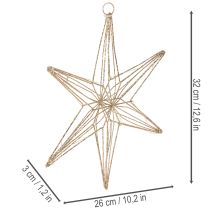 Prodotto Stella decorativa a LED in filo metallico da appendere, per uso interno, 32 cm