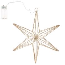 Prodotto Stella decorativa a LED in filo metallico da appendere, per uso interno, 32 cm